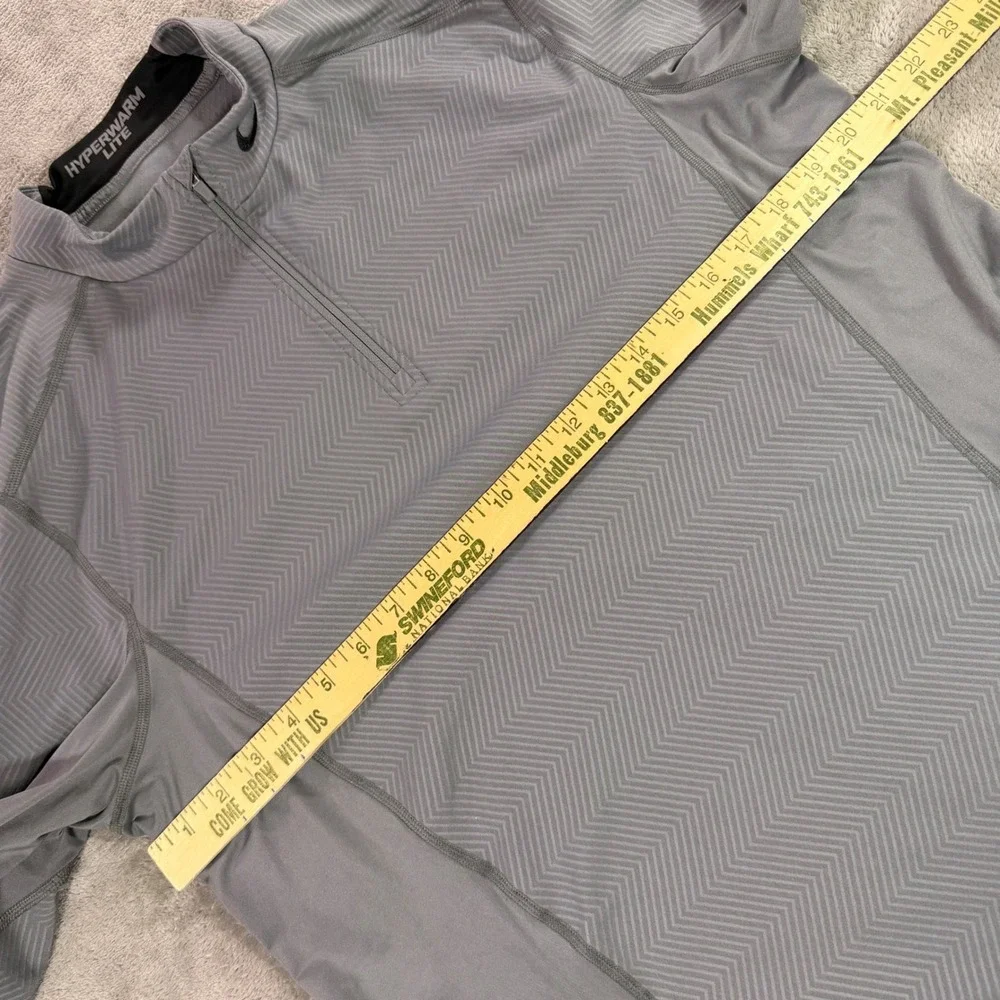 Nike Pro Combat Pullover Mens XL‎ Grey Hyperwarm Lite 1/4 Zip Fitted Dri-FIT